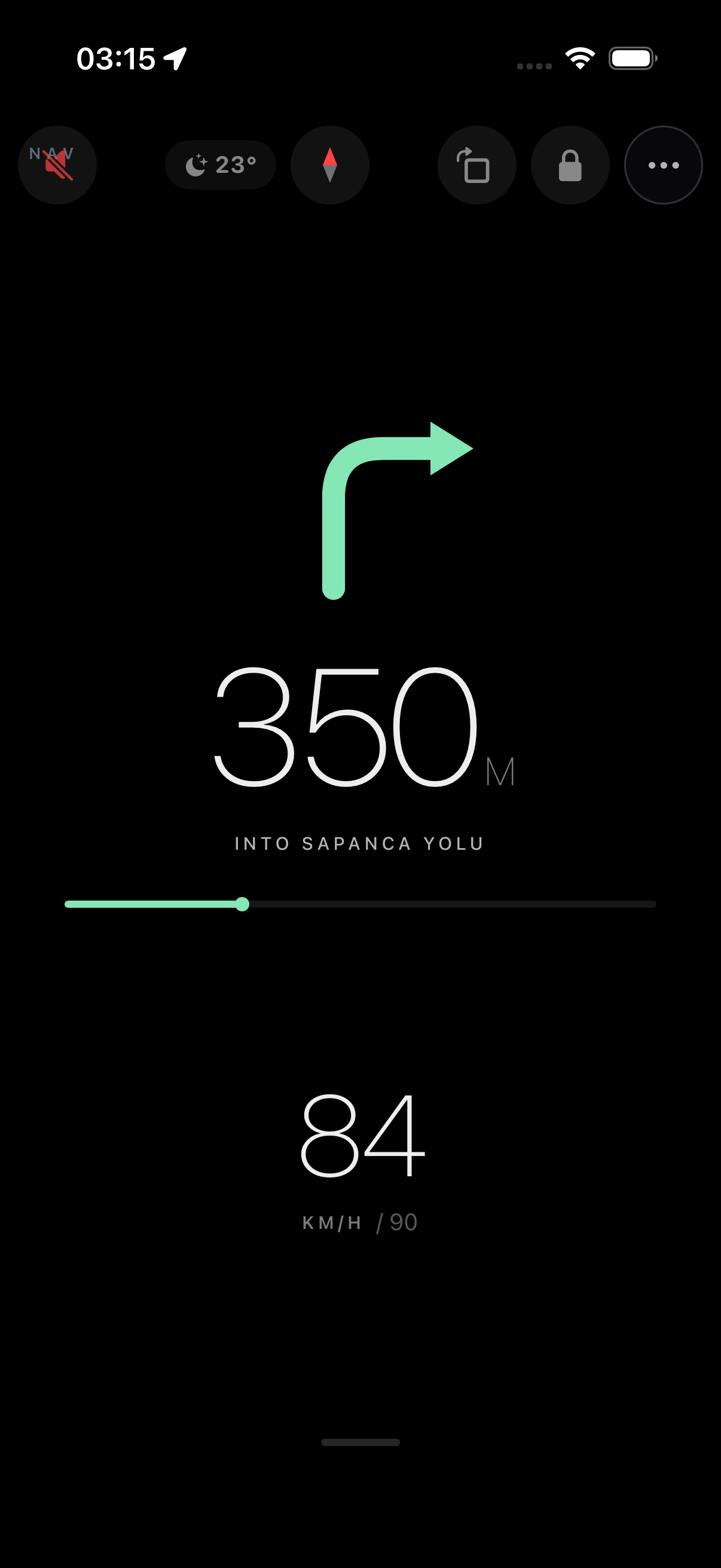 Focus heads-up navigation mode